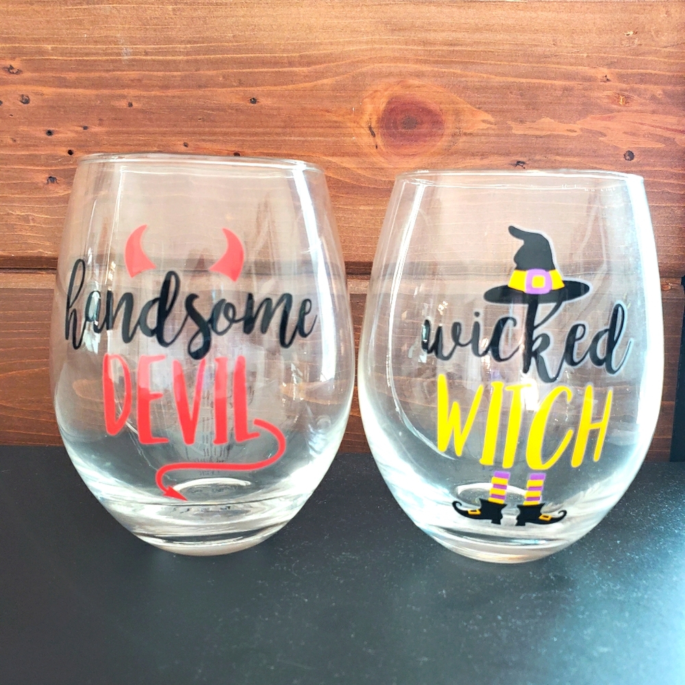 Halloween Stemless Wine Glass Set